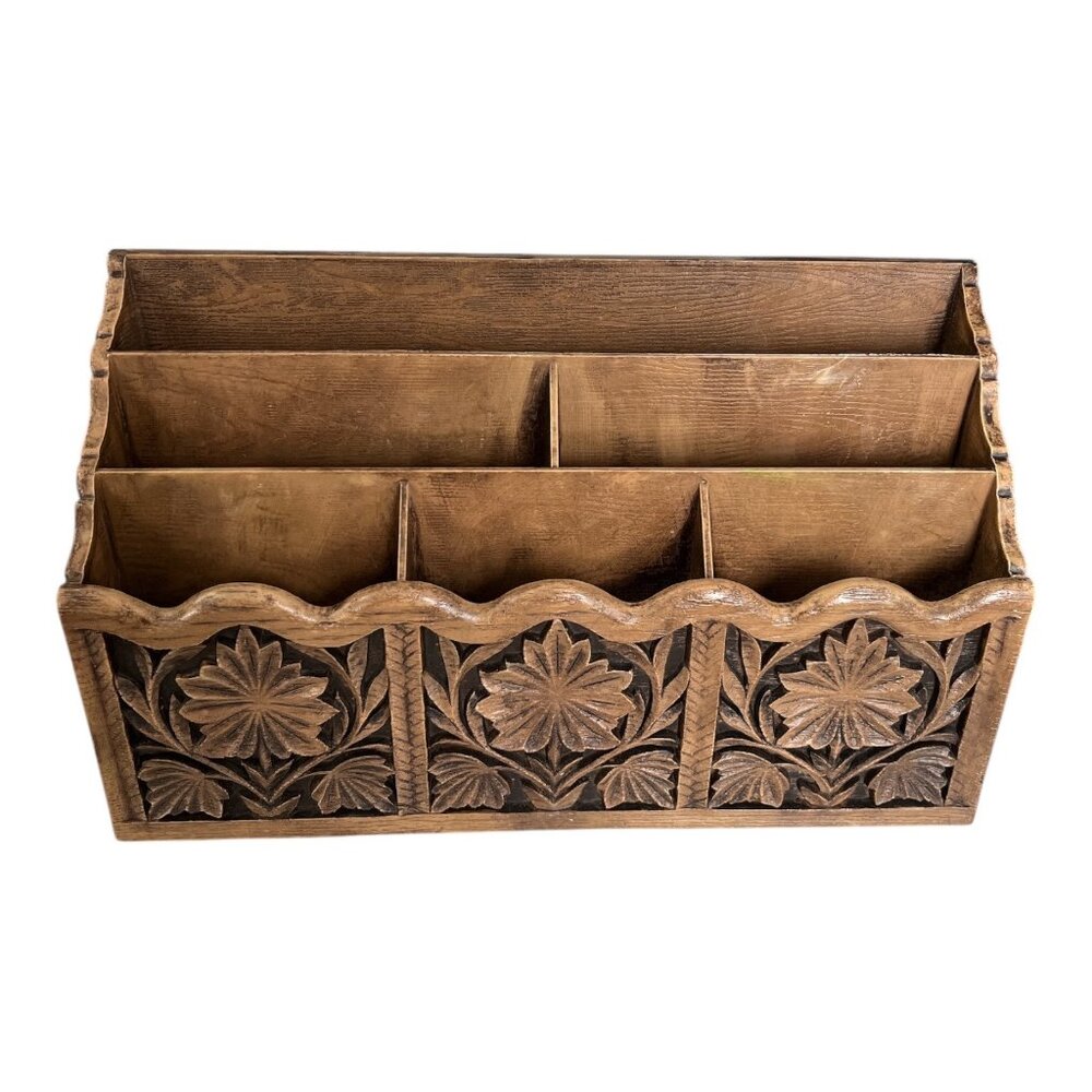 Lerner Faux Carved Organizer Letter Mail Holder